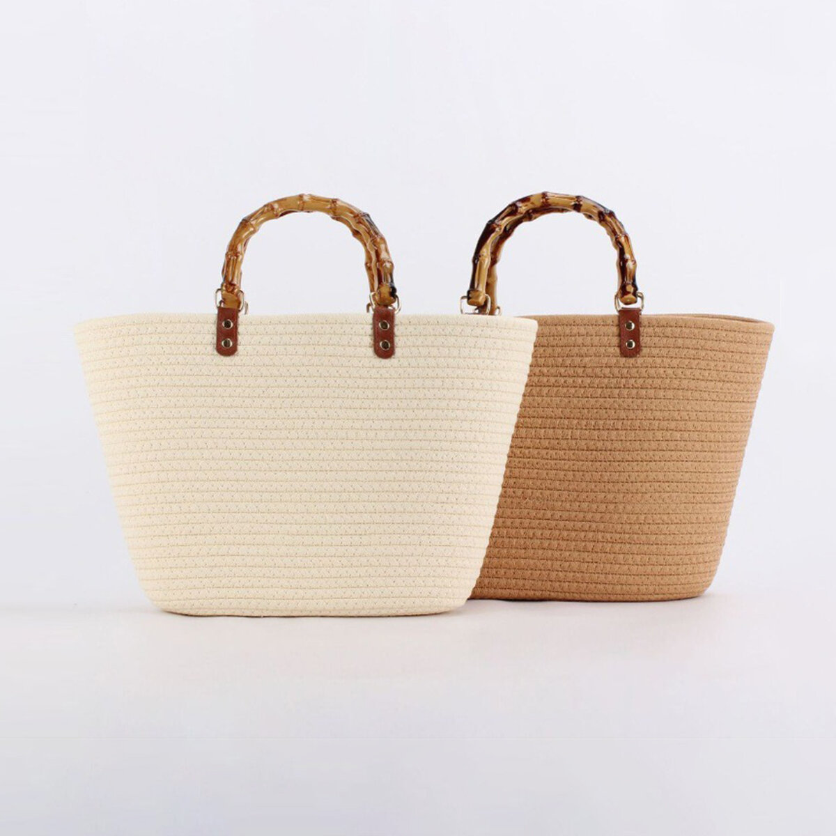 Vacation Style Woven Stripe Braided Rope Women's Tote Bag h5 Picture2