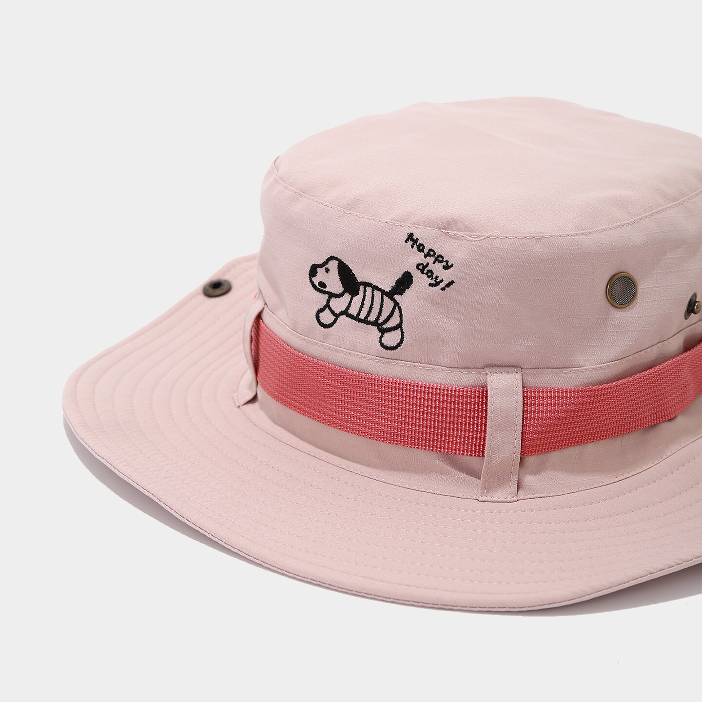 Cute Dog Embroidery Fabric Hiking Cap h5 Picture5