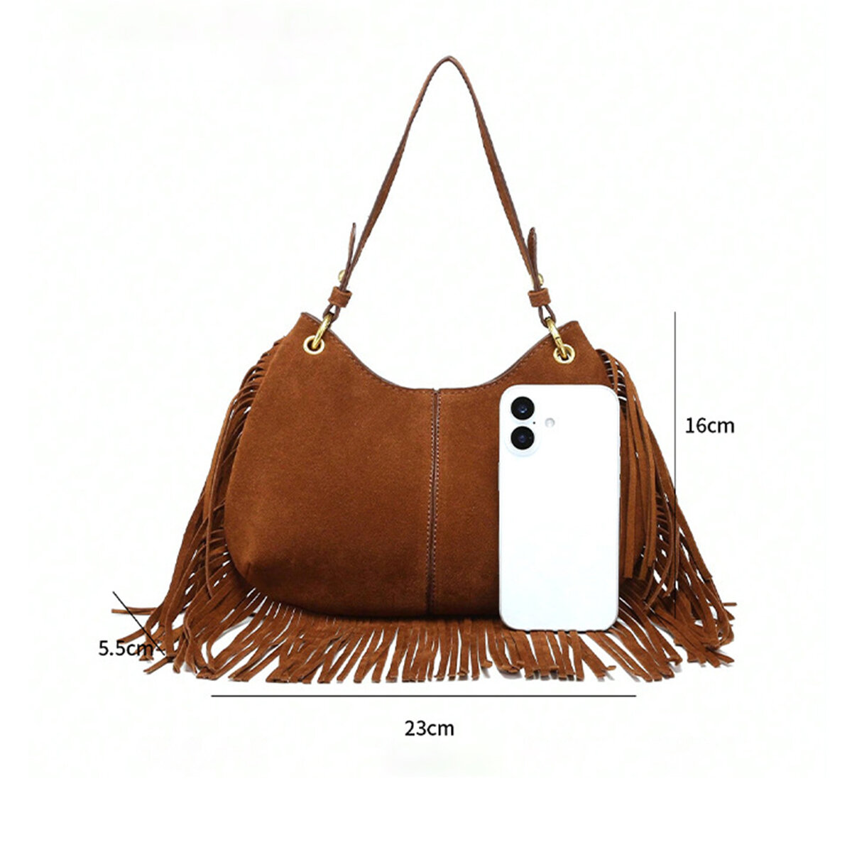 Streetwear Style Tassel Suede Women's Tote Bag h5 Picture2