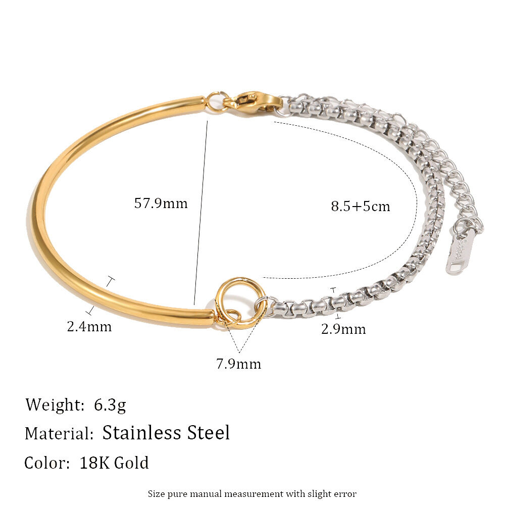 Simple Chain Stainless Steel Waterproof Mixed Color Women's Chain Bracelets Picture2