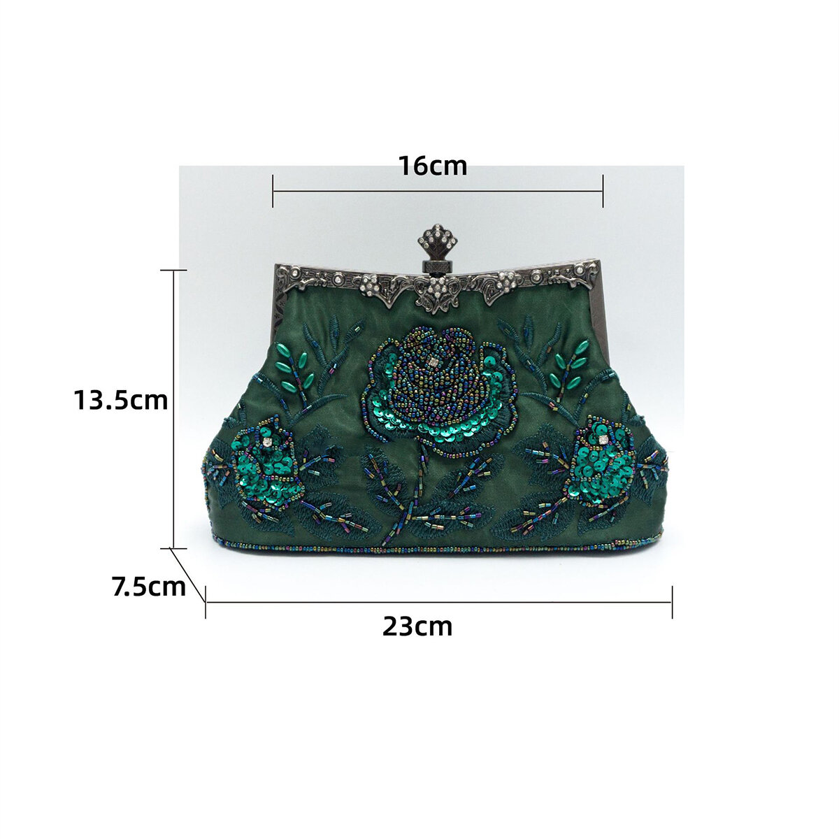 Evening Bag Style Beaded Embroidery Flower Fabric Women's Clutches Picture5