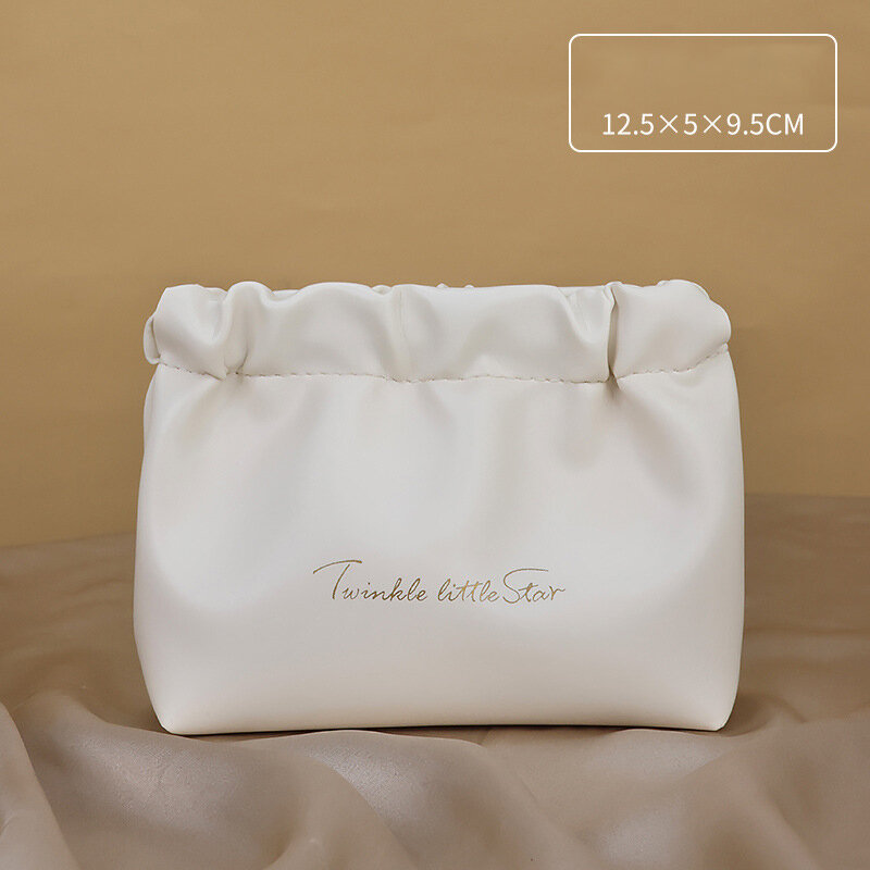 Simple Letter Pu Women's Makeup Bags