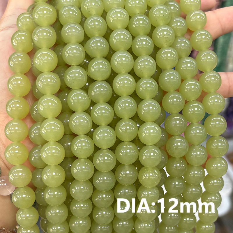 1 String Transparent Green Annular Natural Stones Jewelry Beads