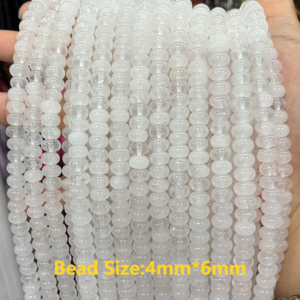 1 String Rock Crystal Quartz Natural Stones Wheel Beads Jewelry Beads h5