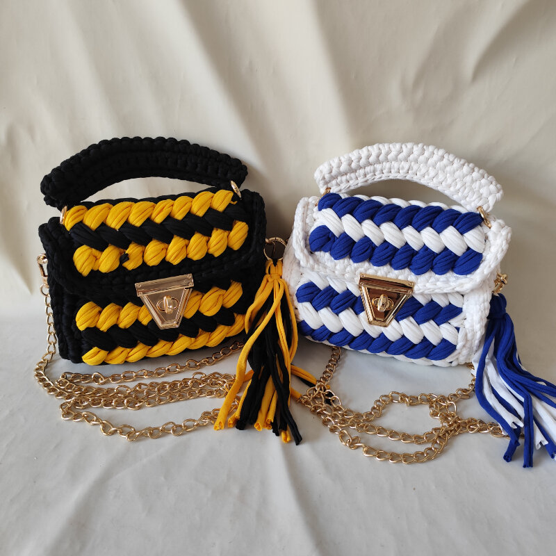 Vacation Style Woven Mixed Color Braided Rope Women's Handbags h5Picture3