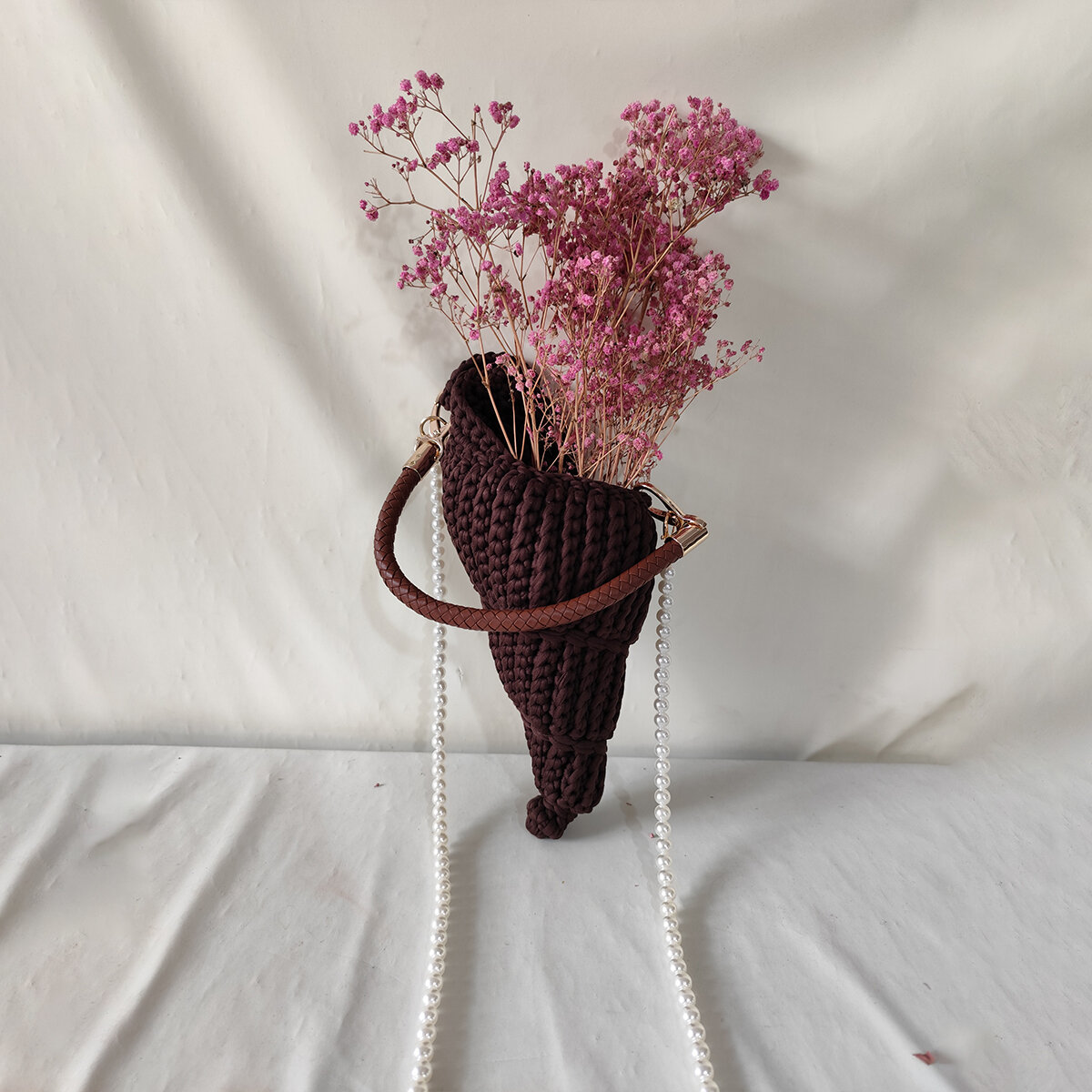 Sacs à main pour femmes en fil coquillage tissé uni style vacances