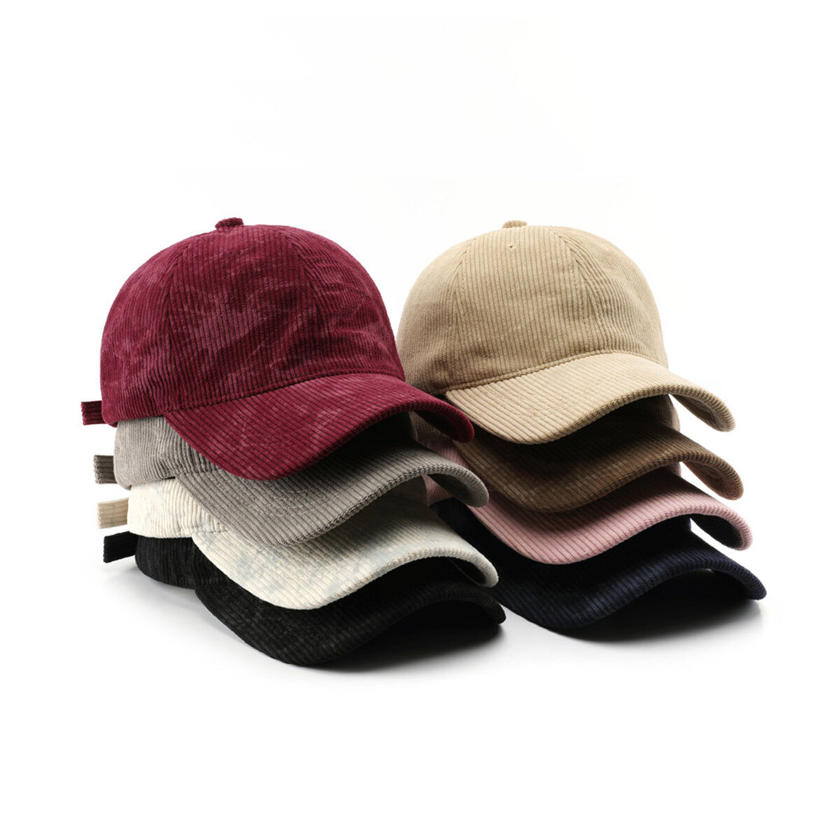 Berretto da baseball casual in velluto a coste con colori sfumati, 1 pezzo