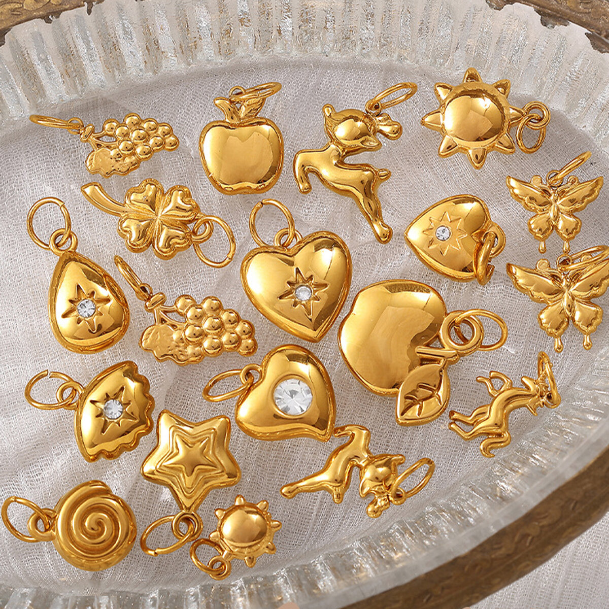1 Piece Stainless Steel Waterproof Gold Color DIY Pendant Picture2