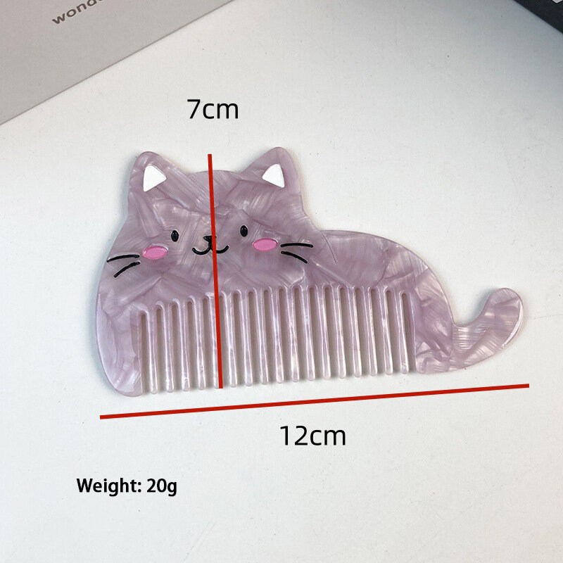 1 Piece Cute Cat Acetate Hair Brush Picture3