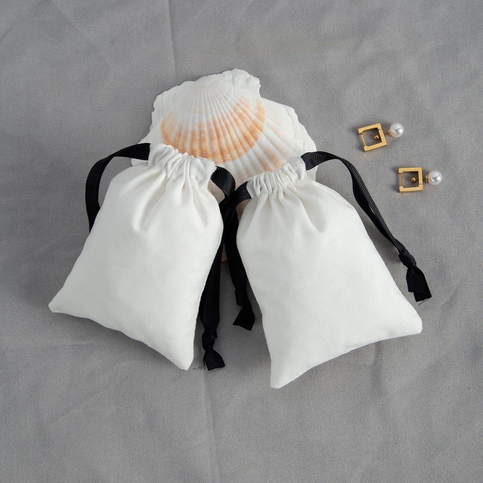 1 Piece Solid Color Cotton Jewelry Bag h5 Picture2