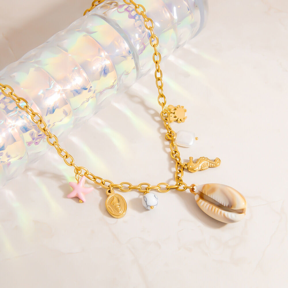 Oceanic Stainless Steel Waterproof Gold Color Pendant Necklaces Picture5