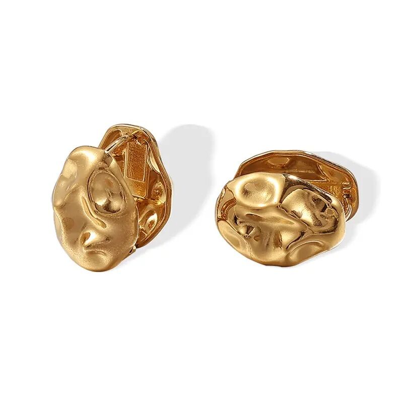 Geometrische Ohrstecker aus Titanstahl in Goldfarbe 