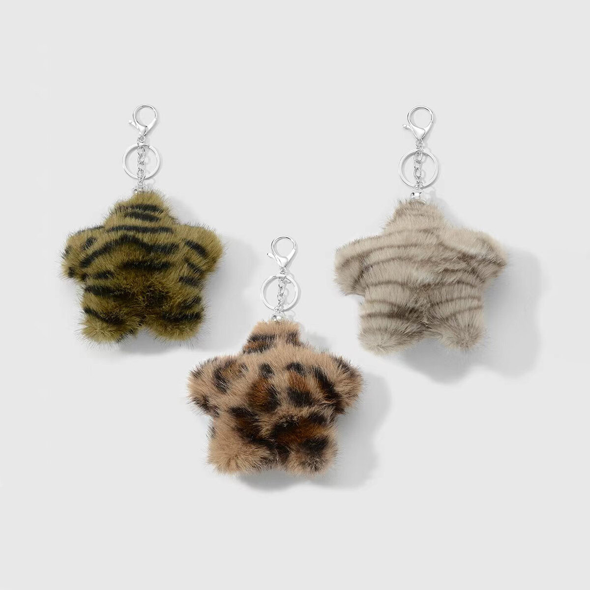 1 Piece Retro Leopard Print Flower Bag Charm