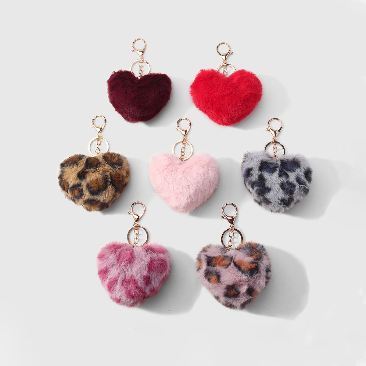 1 Piece Plush Heart Bag Charm