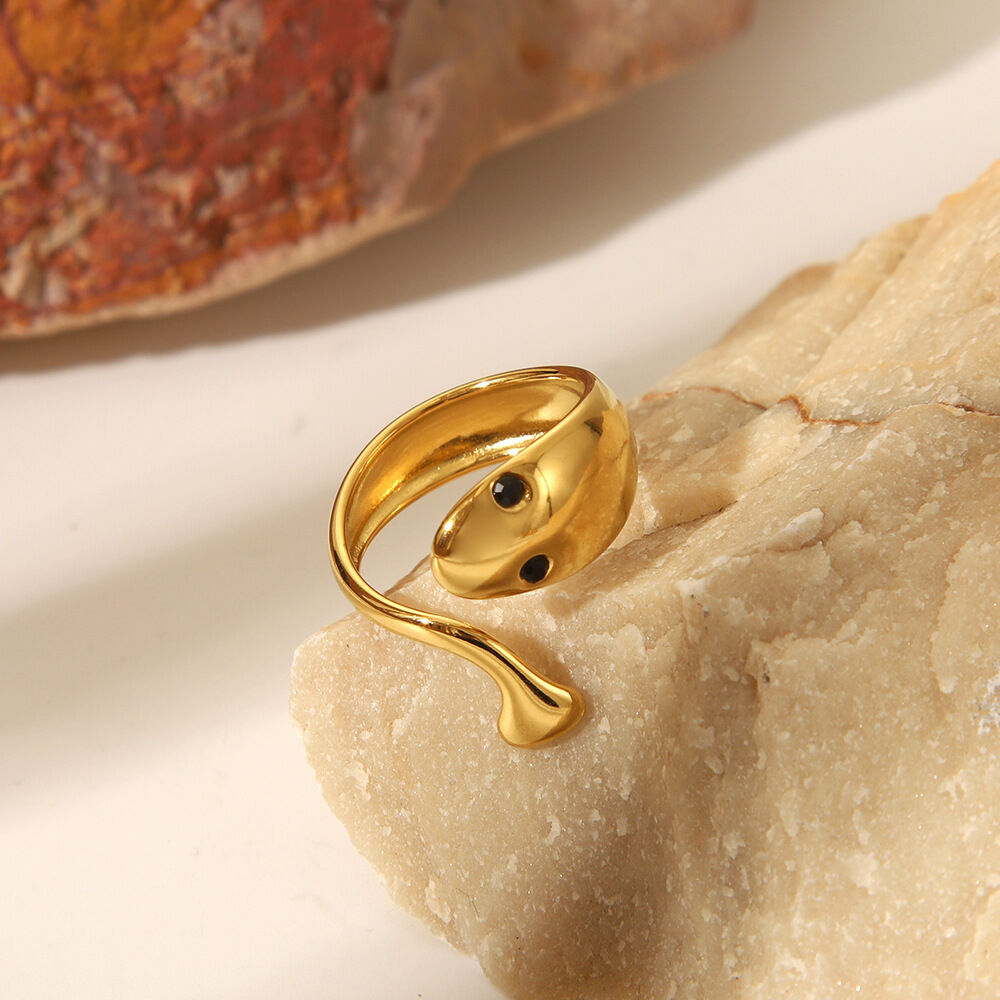 1 Stück wasserdichter, goldfarbener, verstellbarer Edelstahlring h5 Bild5