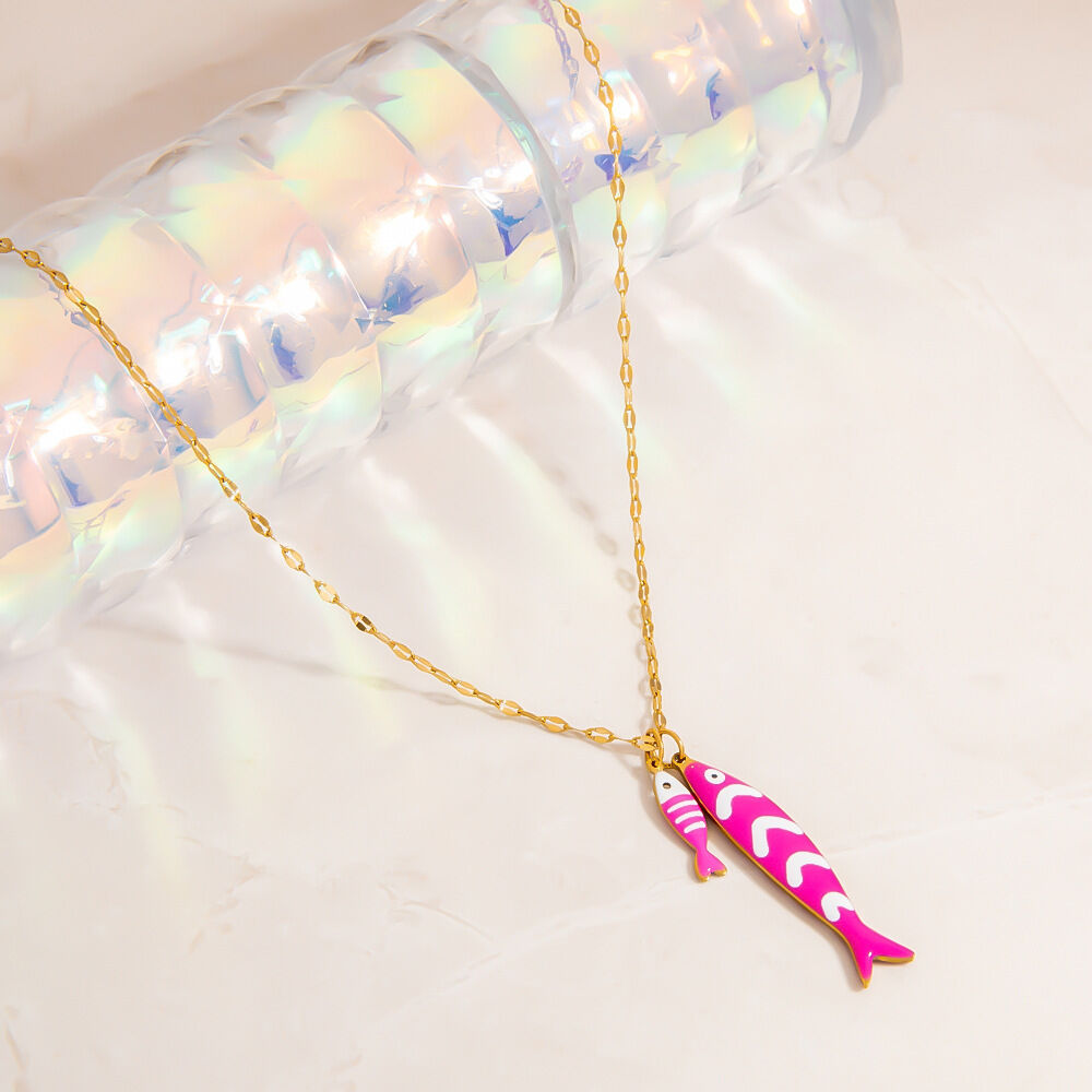 Colliers avec pendentif poisson couleur or h5 Image4