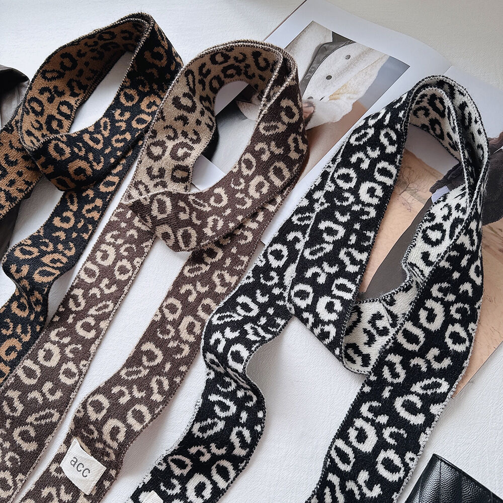1 Piece Retro Leopard Print Yarn Winter Scarf h5Picture2
