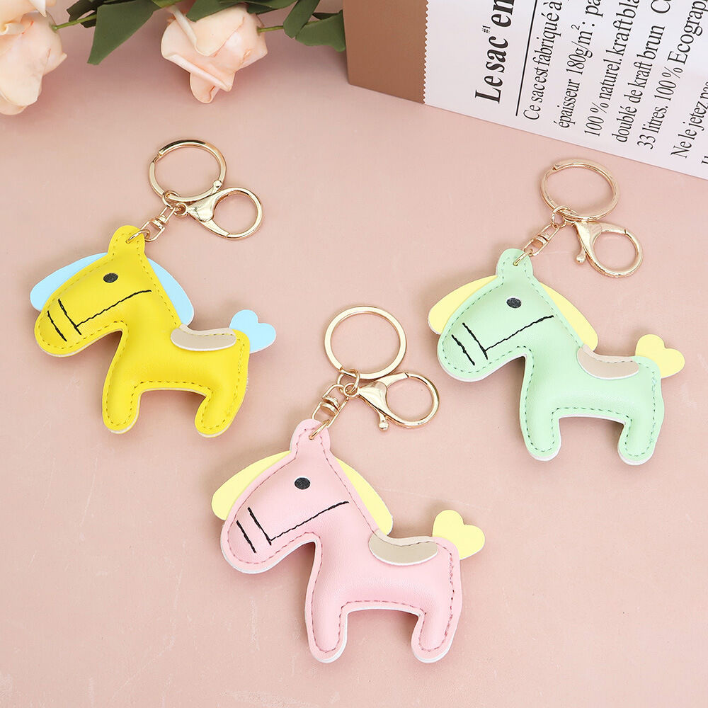 1 porte-clés cheval mignon en PU 2