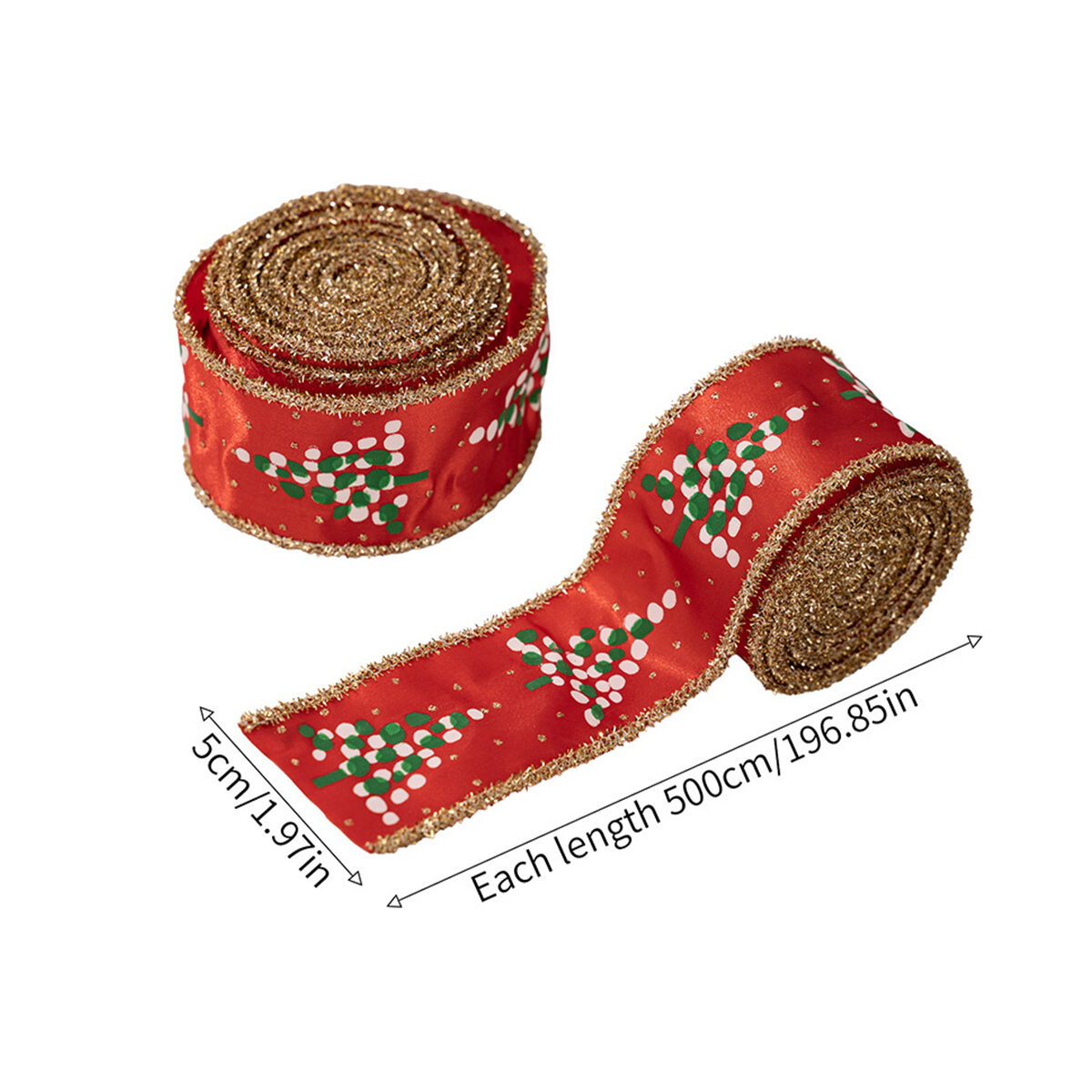 1 rotolo di nastro decorativo natalizio Immagine4