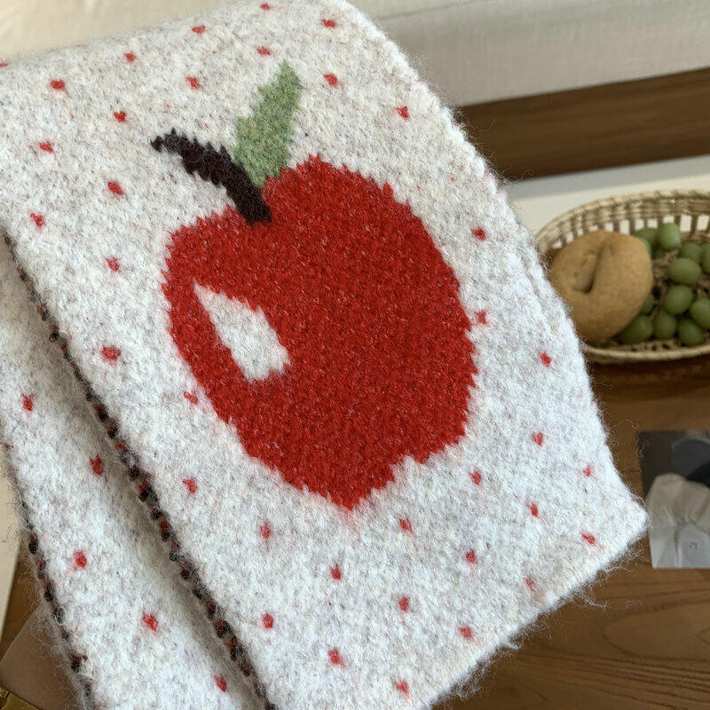 1 Piece Sweet Apple Polka Dots Rayon Winter Scarf Picture4