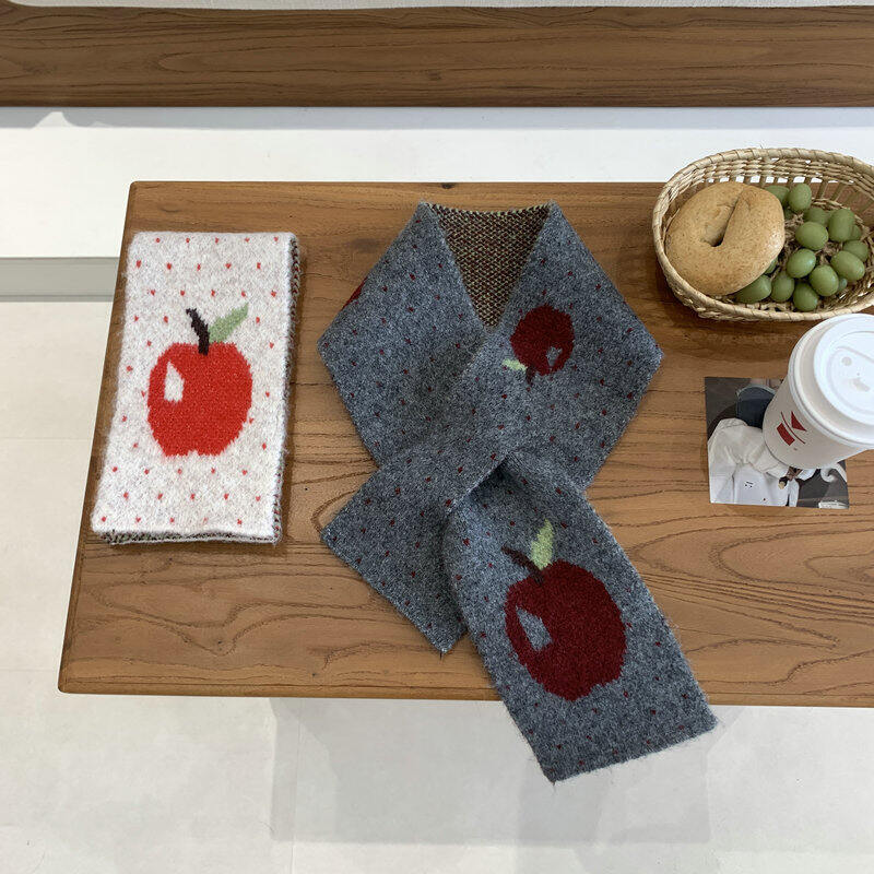 1 Piece Sweet Apple Polka Dots Rayon Winter Scarf 2