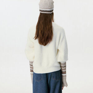 Retro Patchwork Stripe Rayon Sleeve Covers & Knitted Hat h5 Picture5