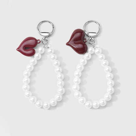 1 Piece Resin Heart Beads Bag Charm