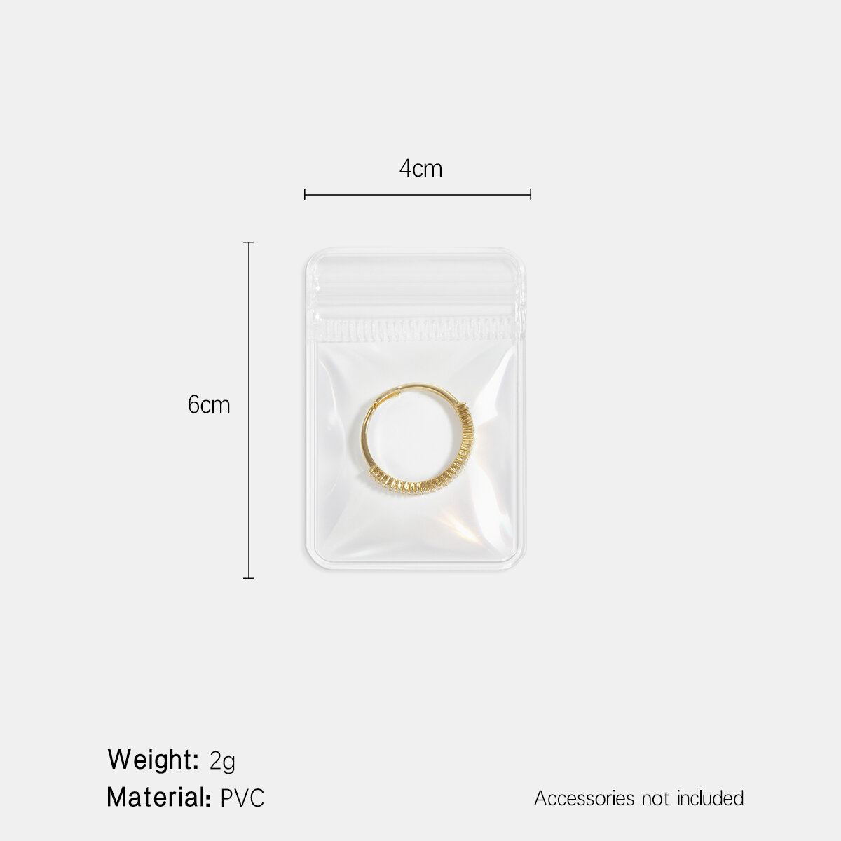 1 Piece PVC Transparent Jewelry Self-sealing Jewelry Bag 