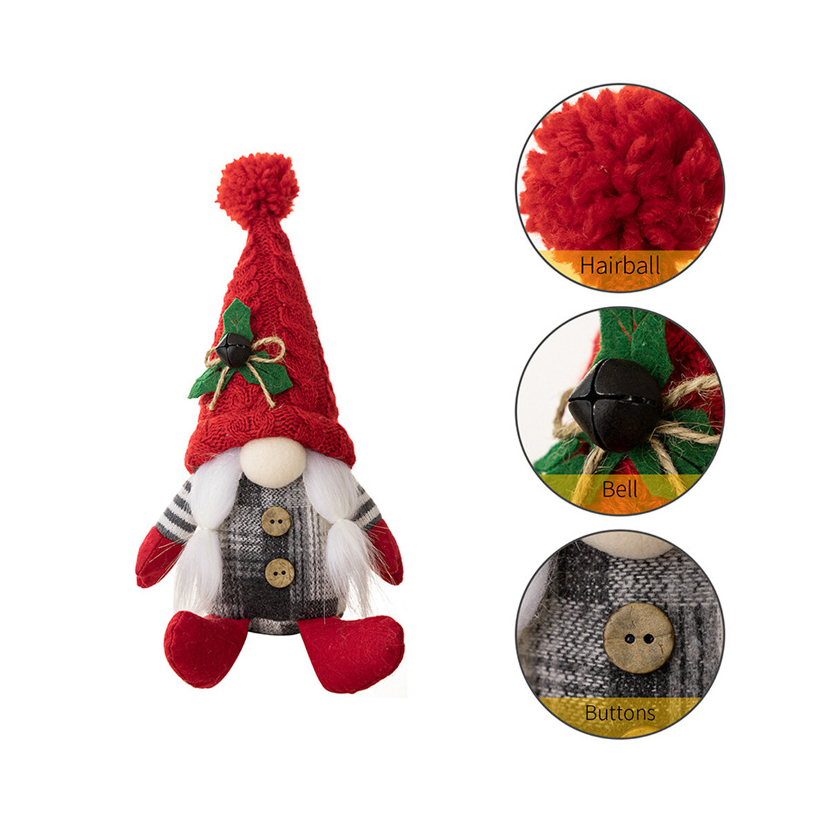 1 pezzo di bambola decorativa natalizia h5Immagine5