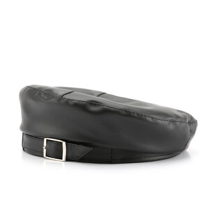 1 Piece Retro Elegant Solid Color PU Beret h5