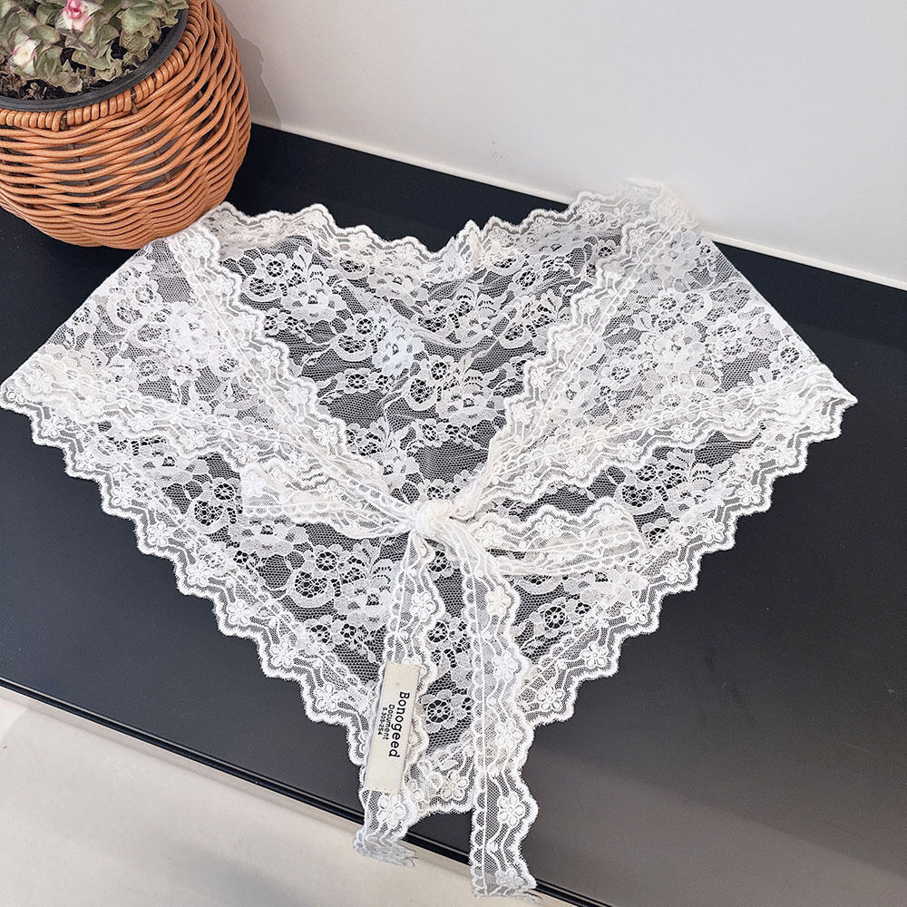 1 Piece Romantic Flower Lace Bandana h5Picture3
