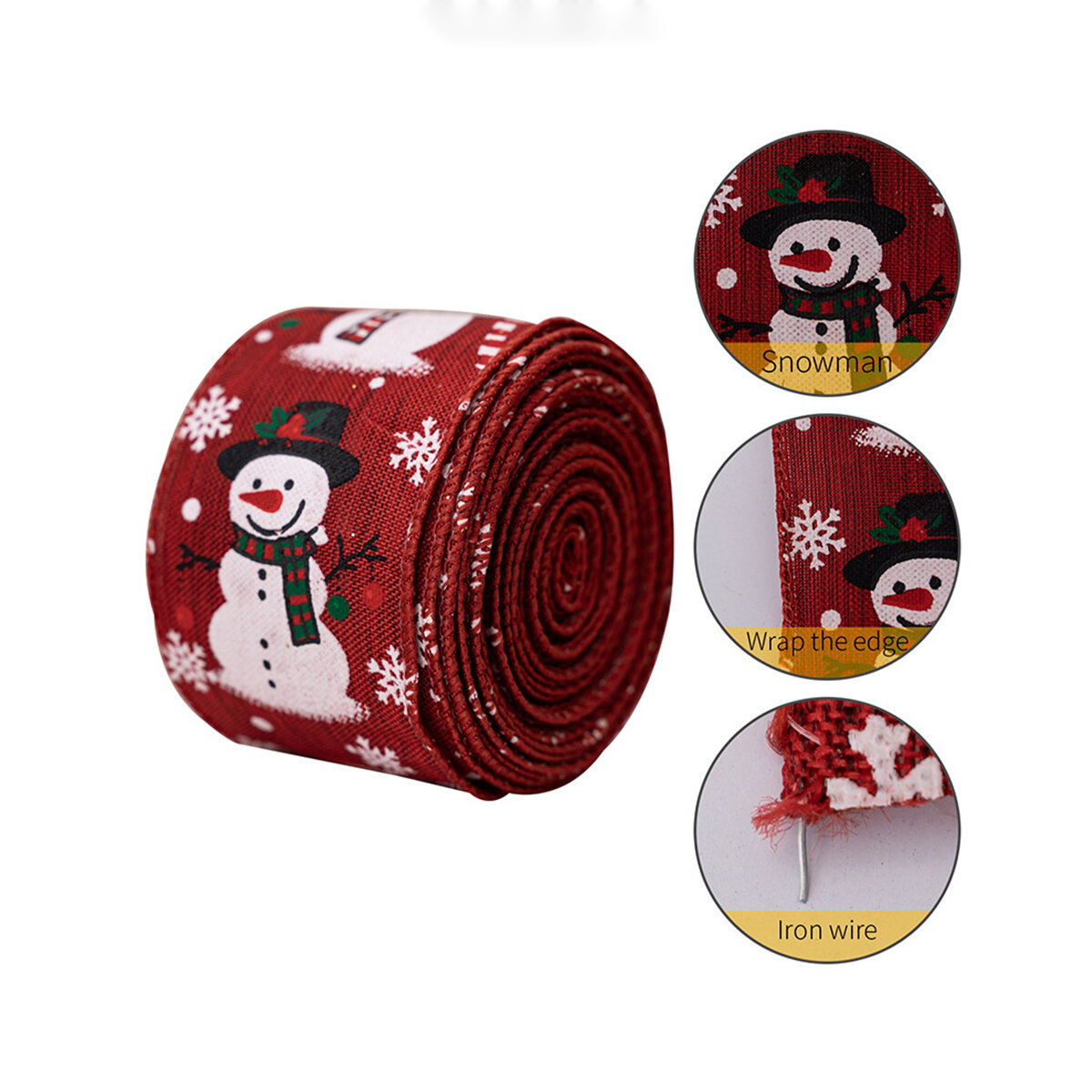 1 rol kerstdecoratief lint Afbeelding5