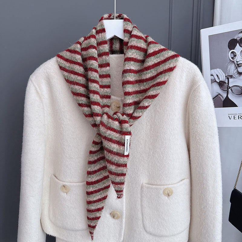 1 Piece Casual Strip Rayon & Wool Shawl