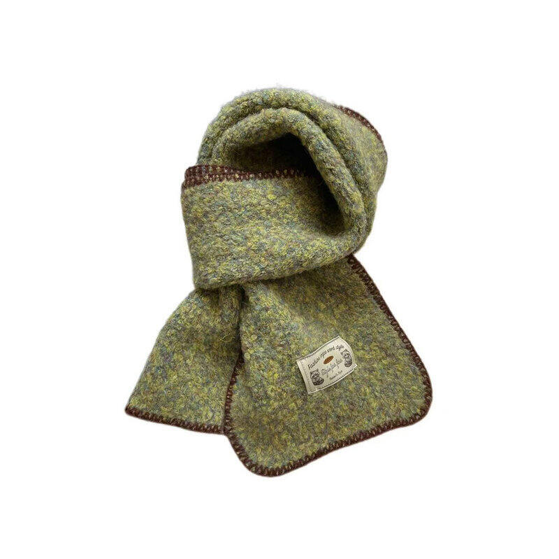1 Piece Gradient Color with Contrast Stitch Edging Winter Scarf 