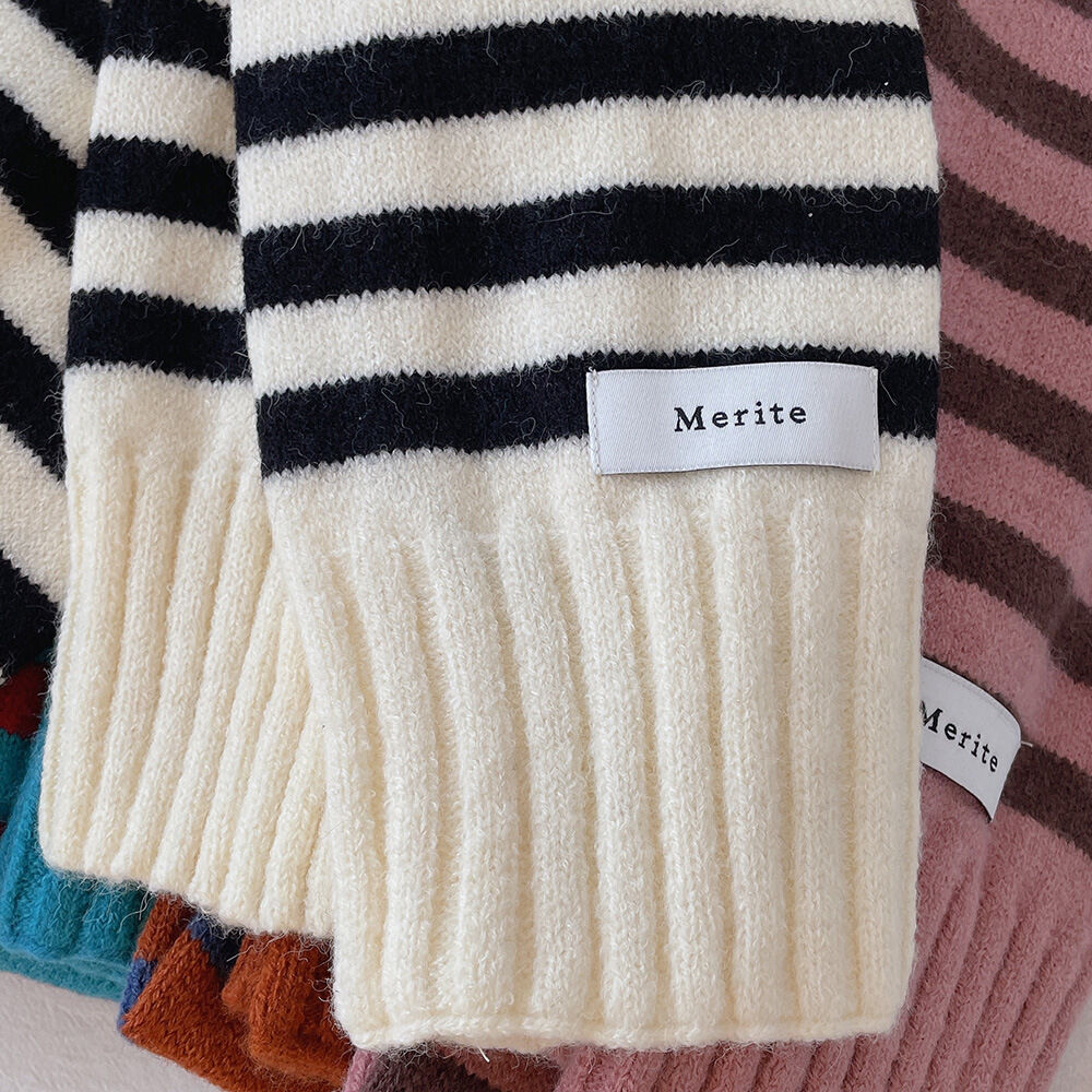 1 Piece Cute Strip knitted Winter Scarf Picture4