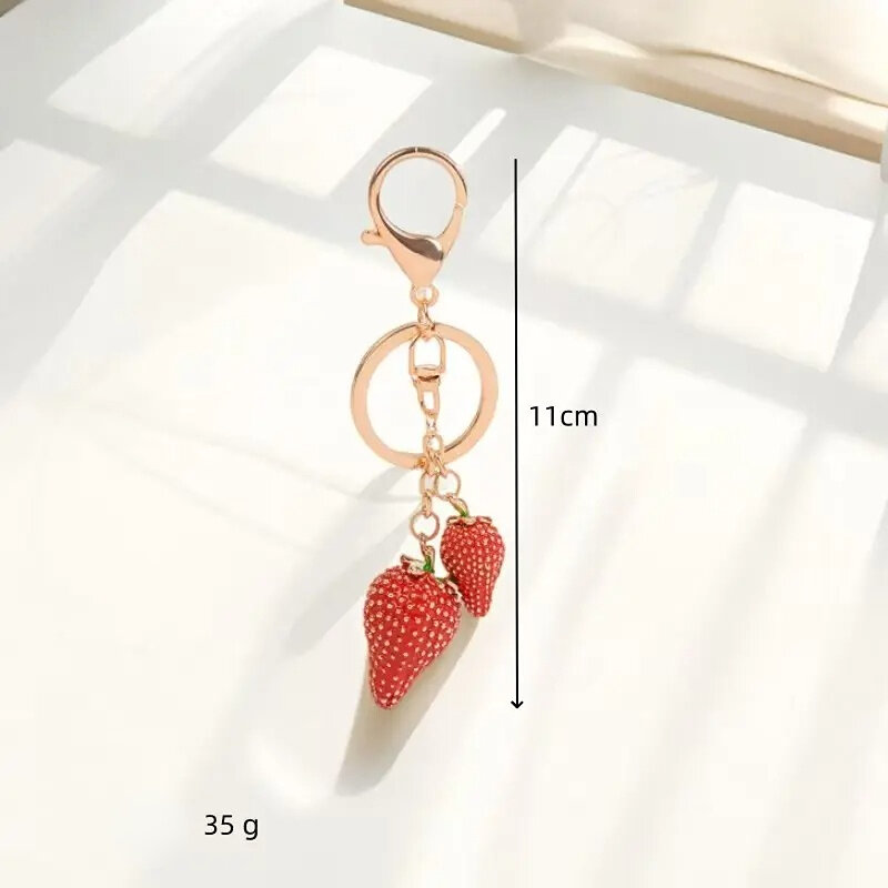 1 Piece Strawberry Alloy Keychain Picture2