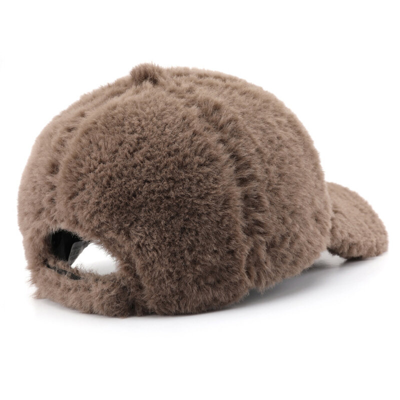 1 Piece Casual Solid Color Plush Baseball Cap h5 Picture5