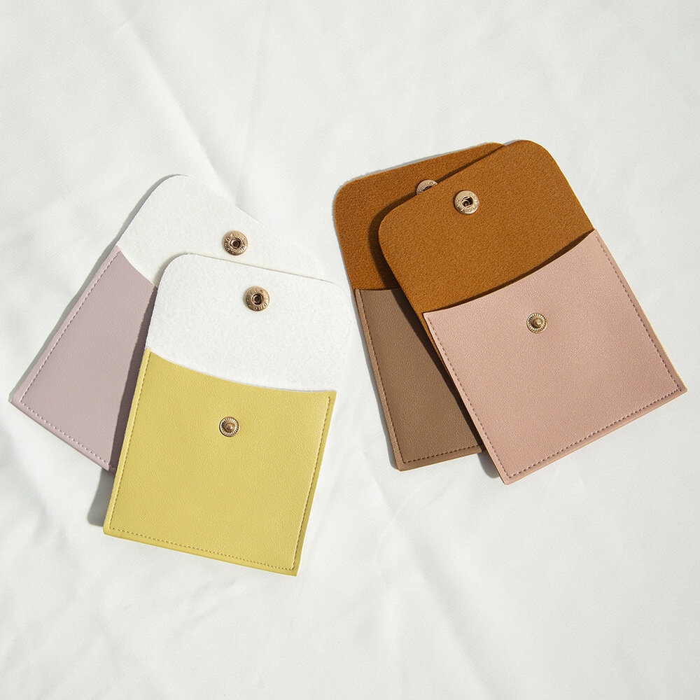 1 Piece Solid Color Soft PU Flip-Top Jewelry Bag Picture4