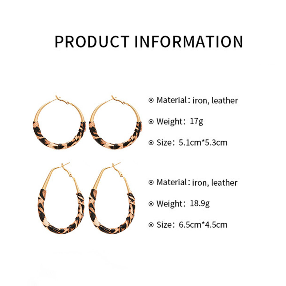 1 Pair Leopard Print Iron Hoop Earrings h5 Picture3