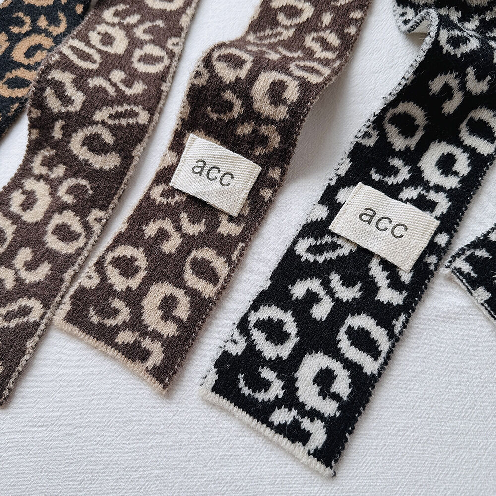 1 Piece Retro Leopard Print Yarn Winter Scarf h5Picture3