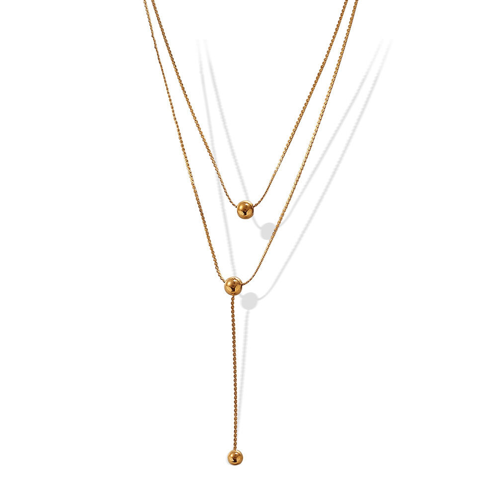 Xl447G Gold Double Necklace 