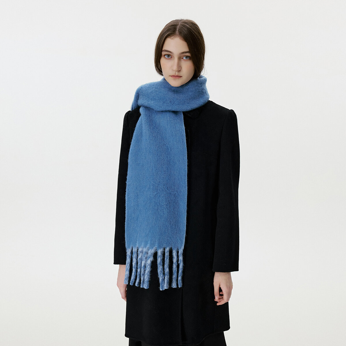 1 Piece Wool & Polyester Tassel Color-blocked Winter Scarf h5Picture3