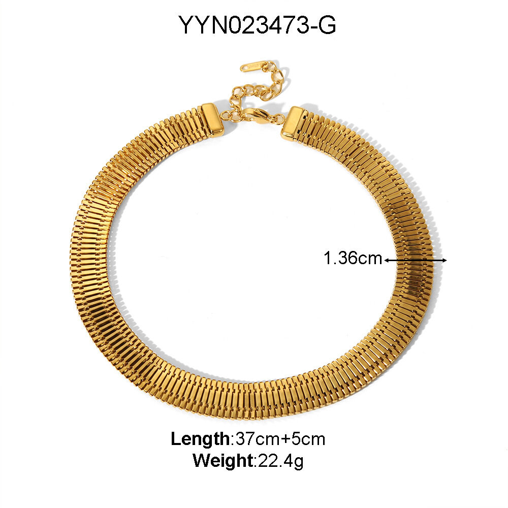 1 Piece Stainless Steel Waterproof Gold Color Chain Necklaces h5 Picture2