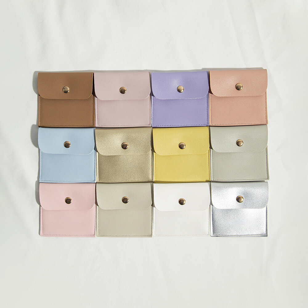 1 Piece Solid Color Soft PU Flip-Top Jewelry Bag h5 Picture2