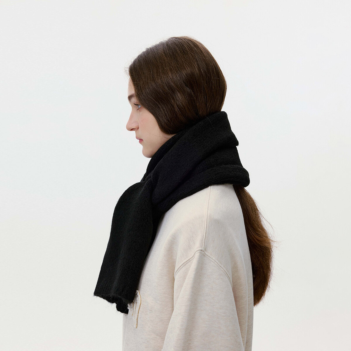 1 Piece Solid Color Rayon & Wool Winter Scarf h5 Picture4