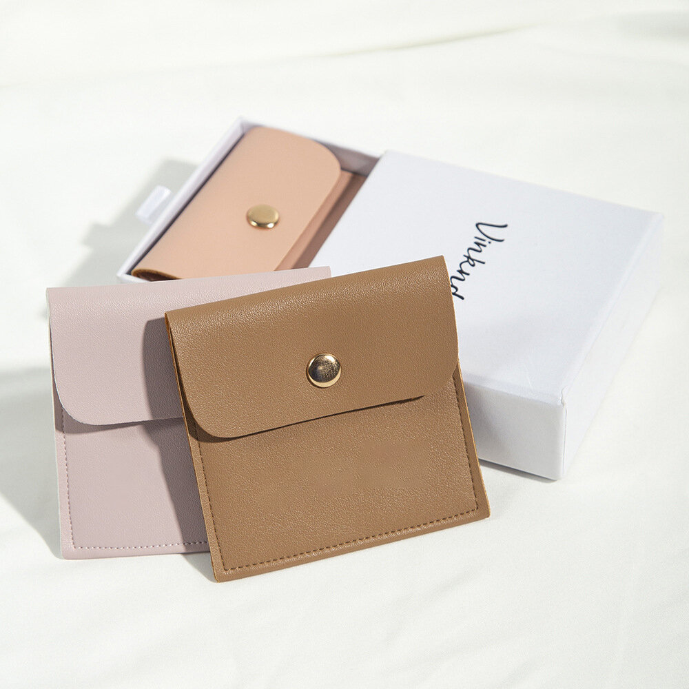 1 Piece Solid Color Soft PU Flip-Top Jewelry Bag h5 Picture5