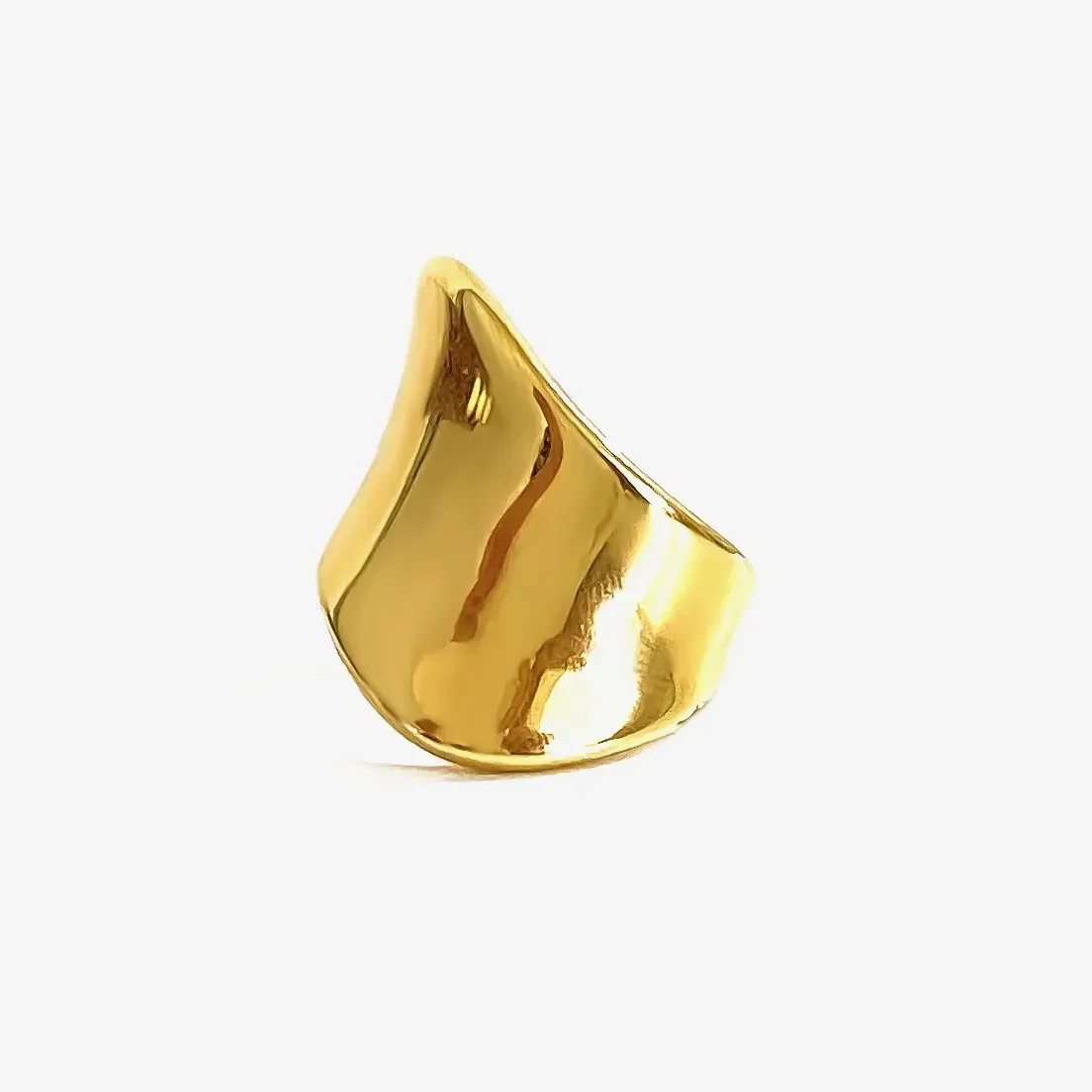 1 anello semplice in acciaio inossidabile color oro h5 