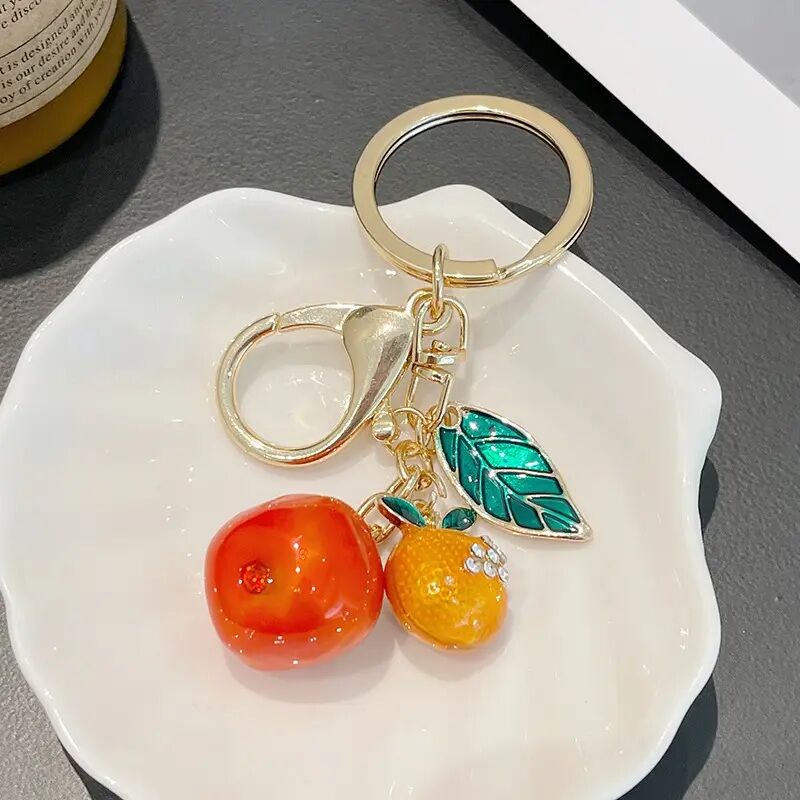 1 Piece Persimmon Alloy Keychain