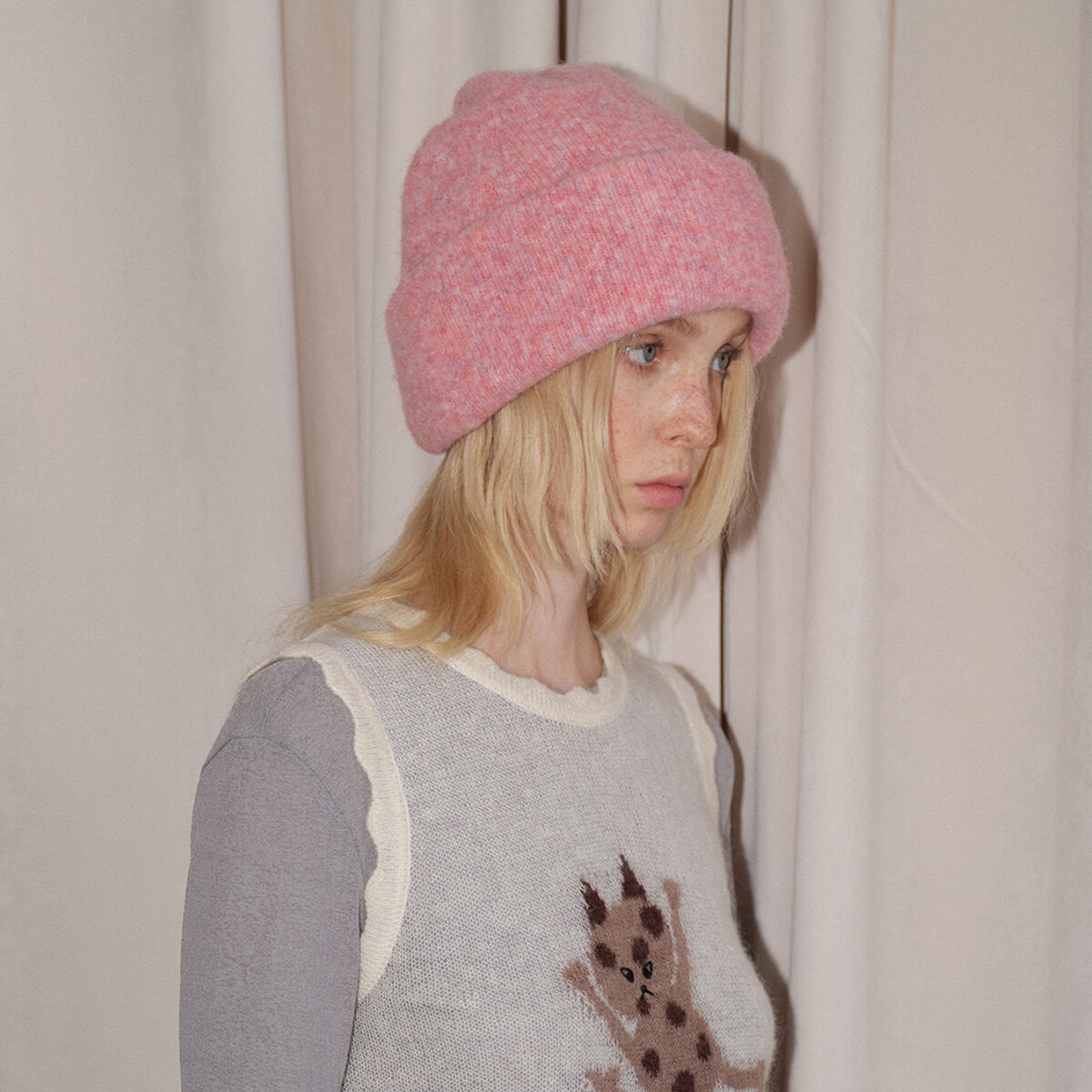 1 Piece Solid Color Wool Blend Knitted Hat Picture4