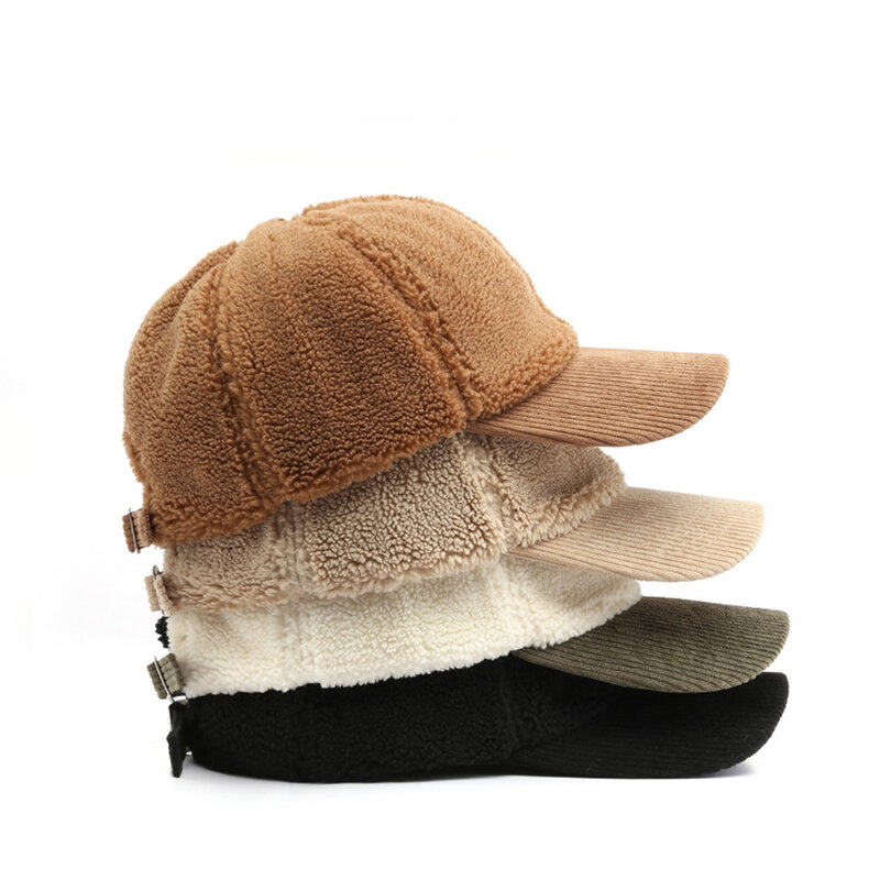 1 Piece Casual Solid Color Plush Baseball Cap h5 Picture2